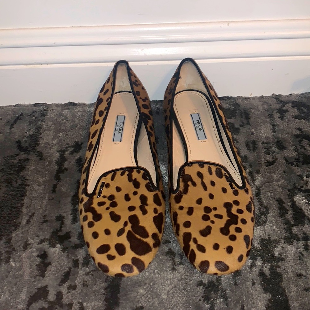 Prada Animal Print Caval St Leo Miel Moro Flats